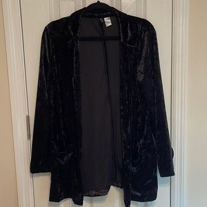 Crushed Velvet Blazer Style Cardigan